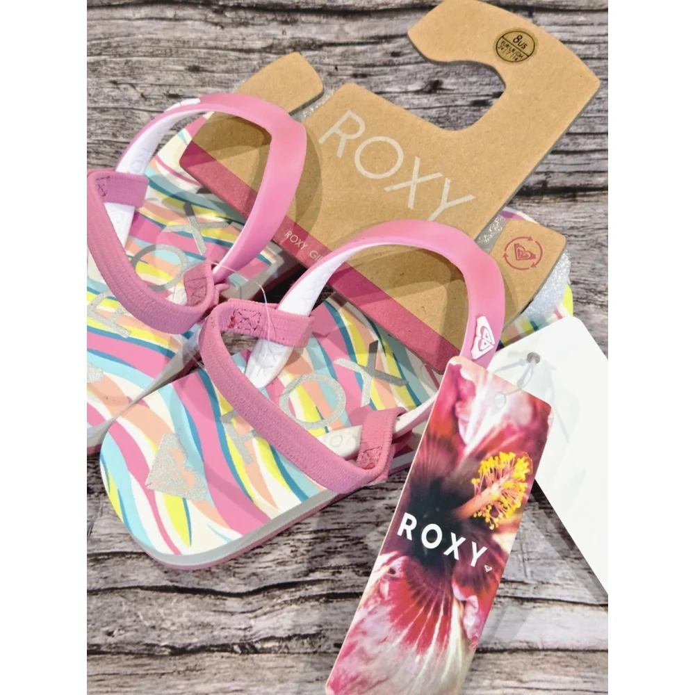 Roxy Flip Flops Slip On Slingback Sandals Little Kids Size 8 TW TAHITI (150)